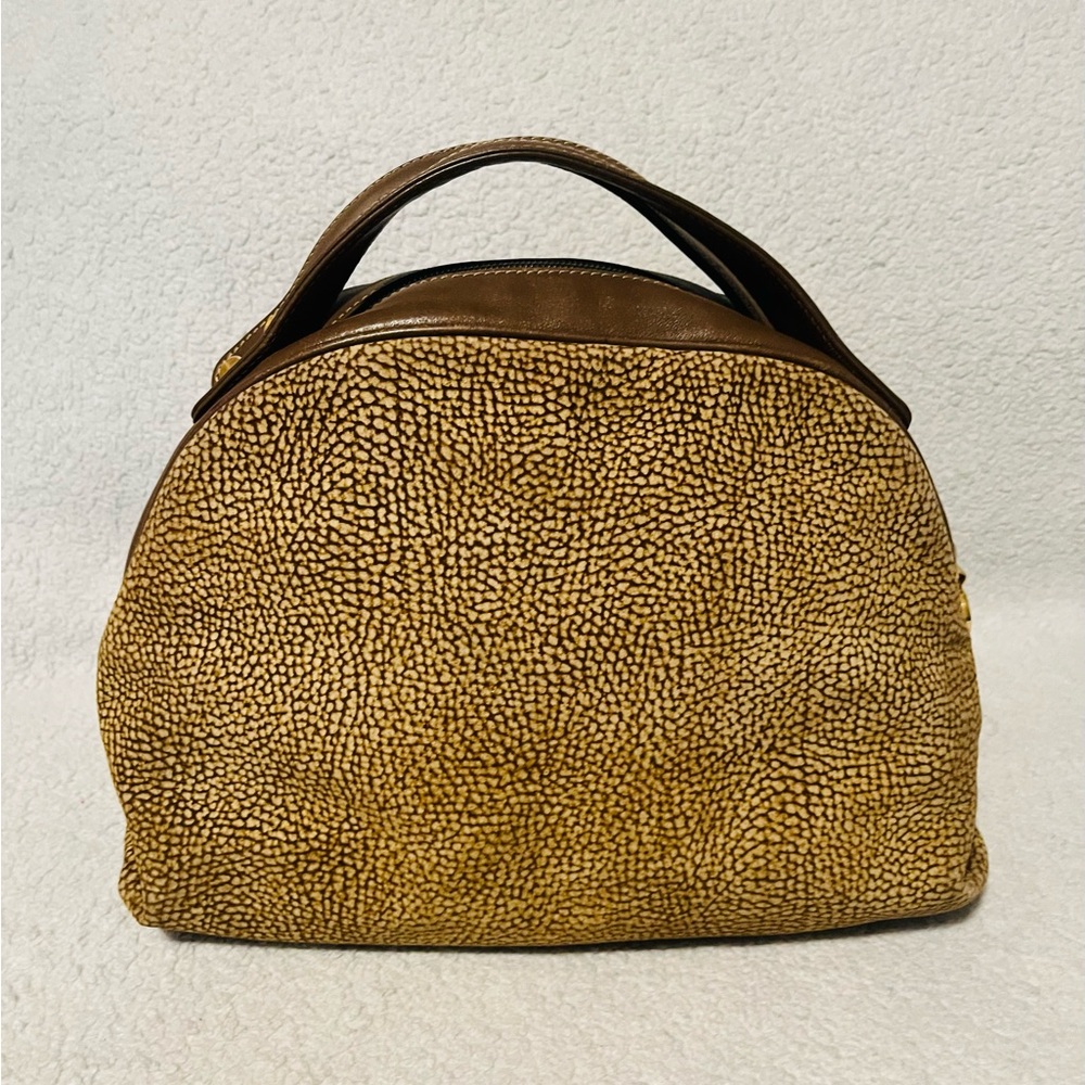 Borbonese Redwall Quail Suede Handbag - image 1